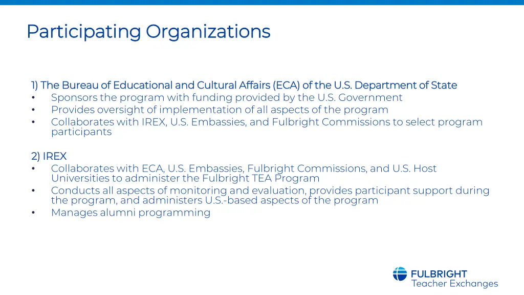 participating organizations participating
