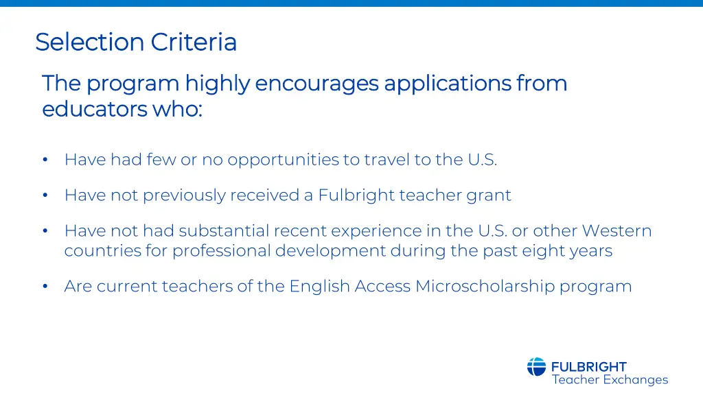 selection criteria selection criteria 1