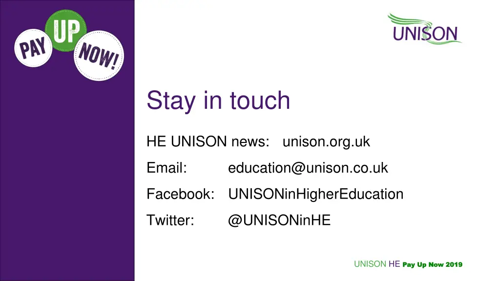 stay in touch