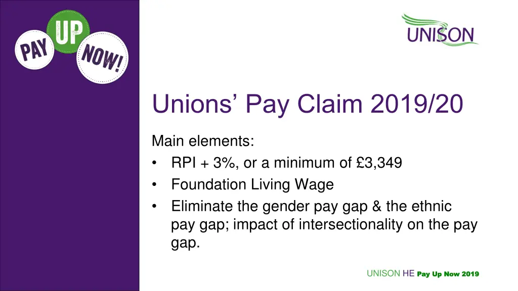unions pay claim 2019 20