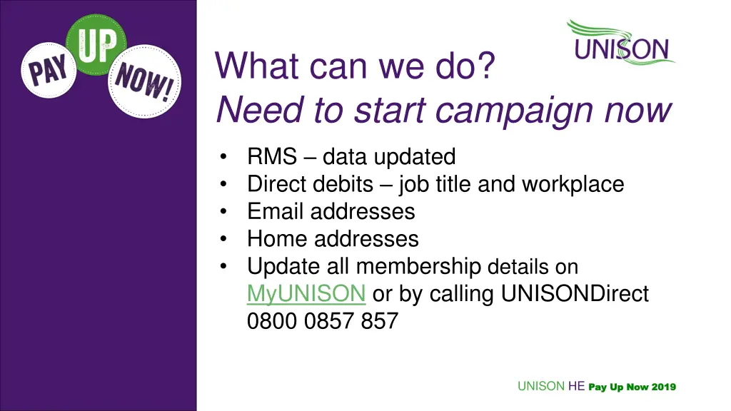 what can we do need to start campaign now