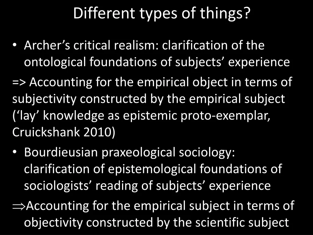 different types of things