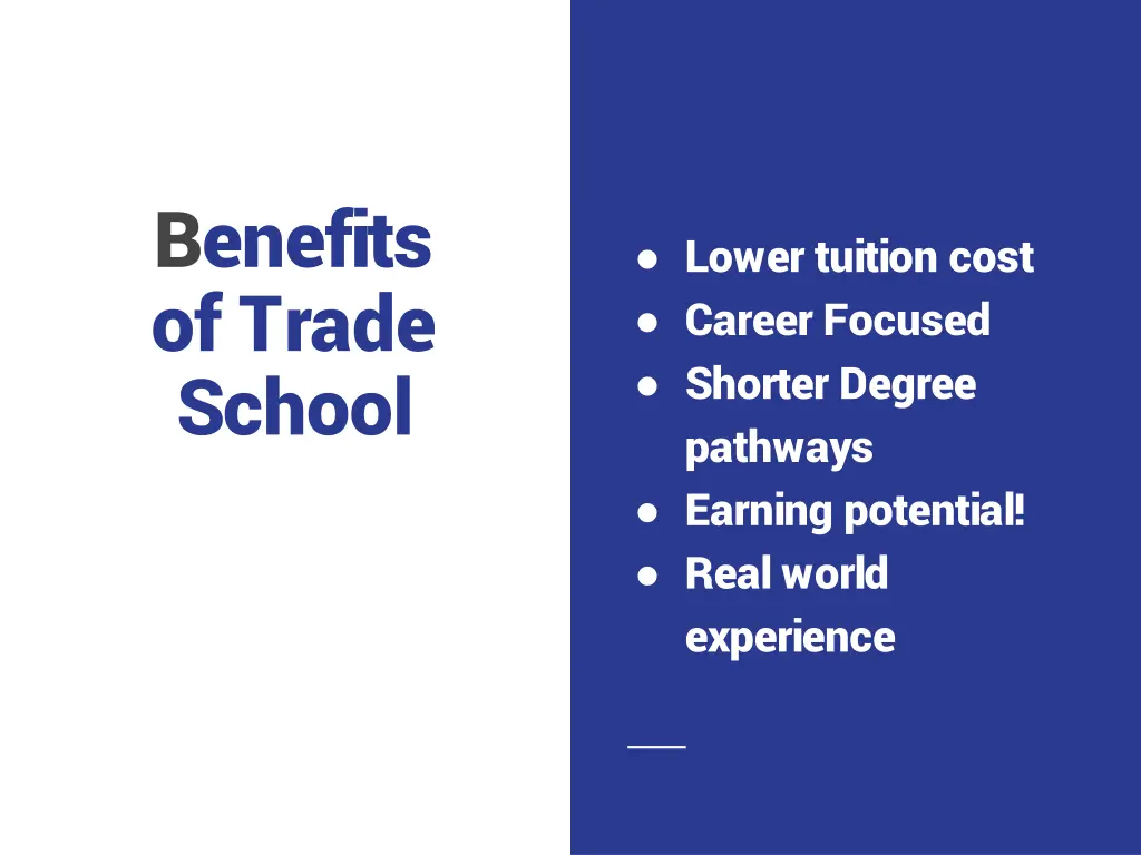benefits of trade school