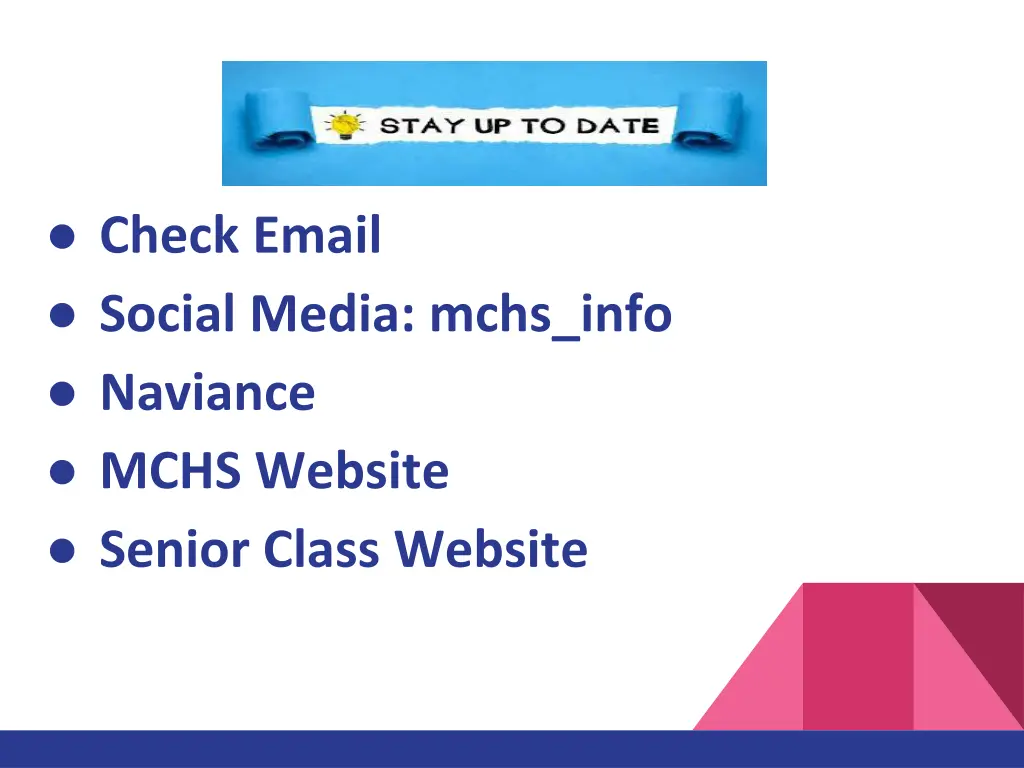 check email social media mchs info naviance mchs