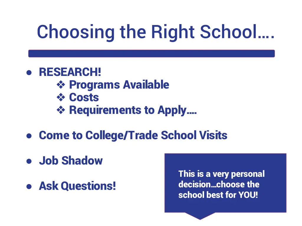 choosing the right school
