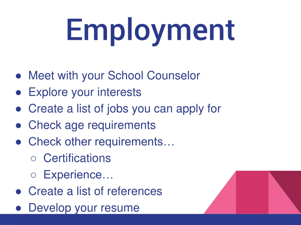 employment