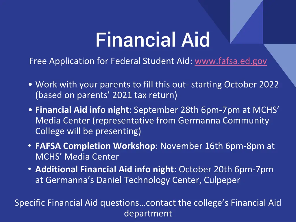 financial aid
