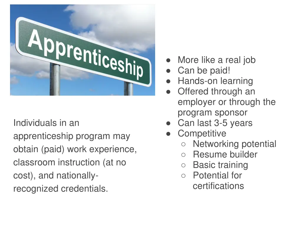 more like a real job can be paid hands