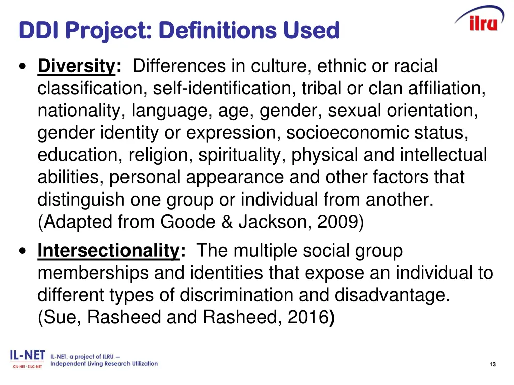 ddi project definitions used ddi project