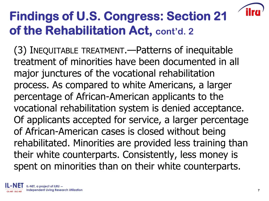 findings of u s congress section 21 findings 2