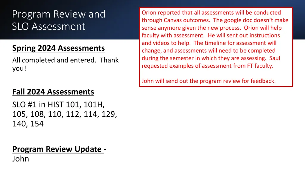 program review and slo assessment