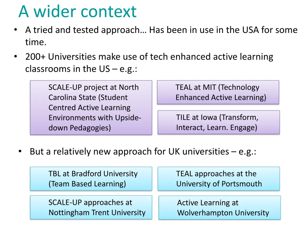a wider context a tried and tested approach