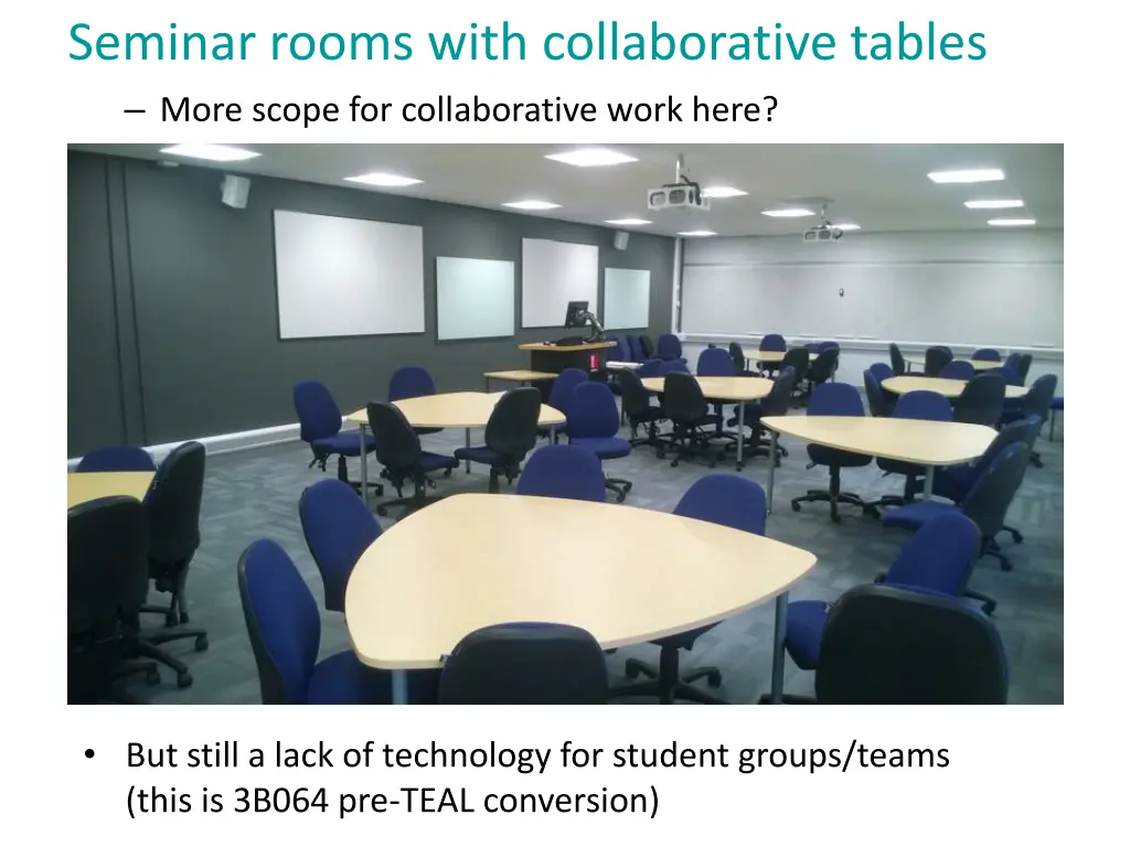 seminar rooms with collaborative tables more