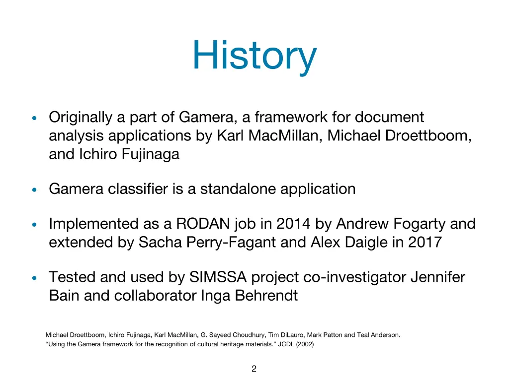 history