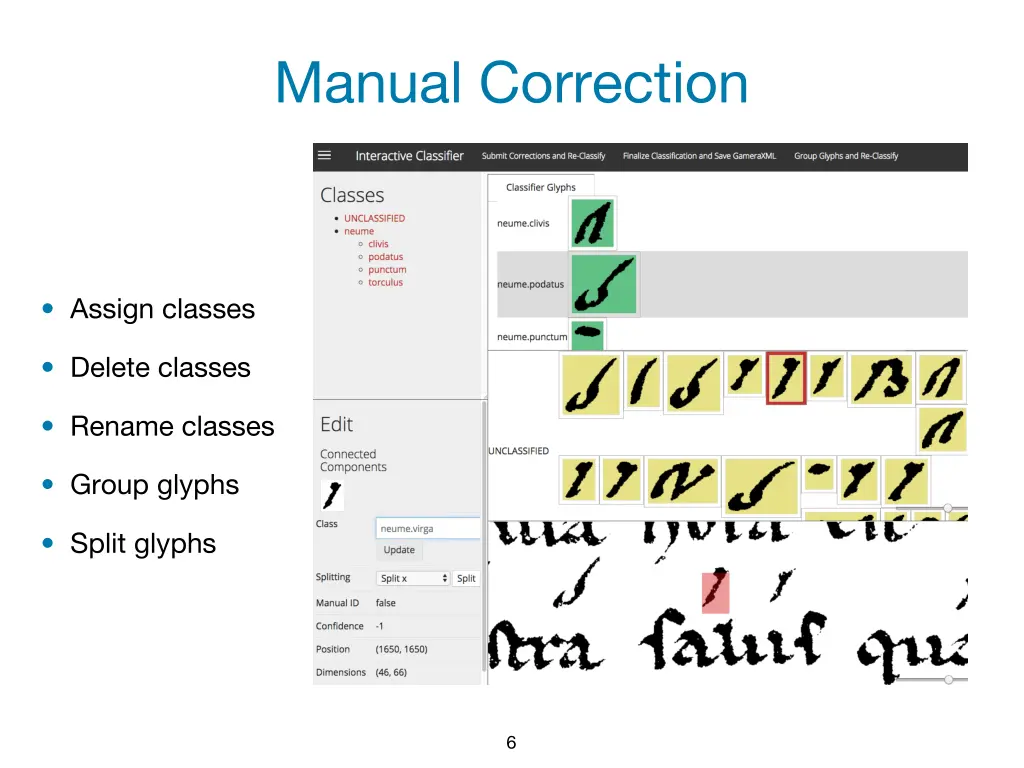 manual correction