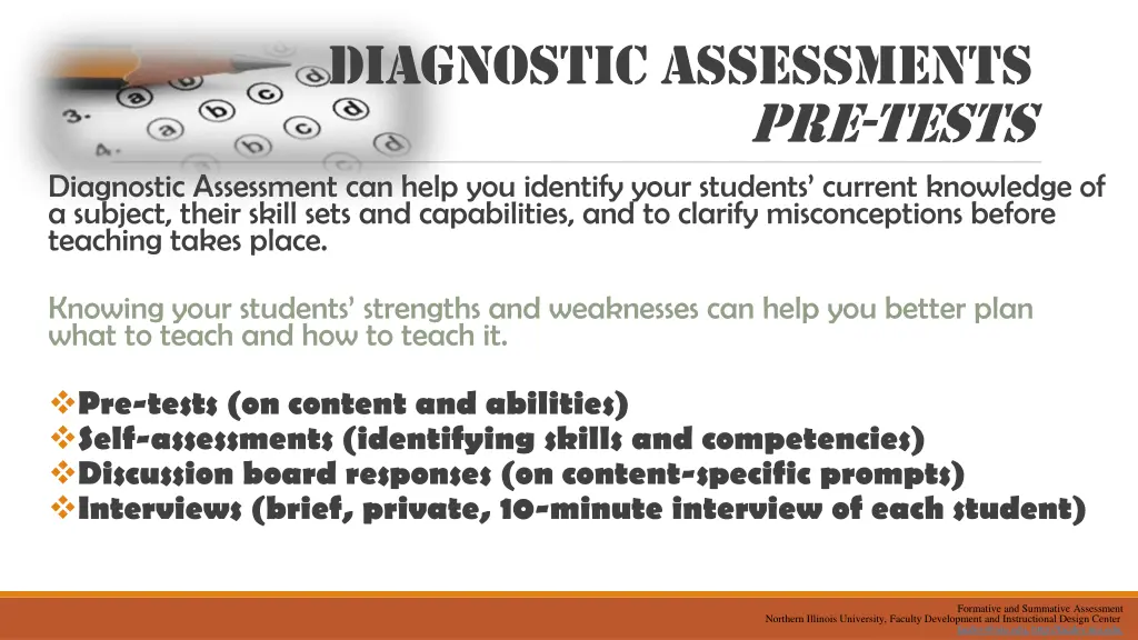 diagnostic assessments