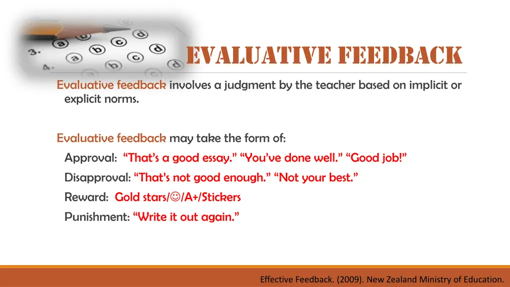 evaluative feedback