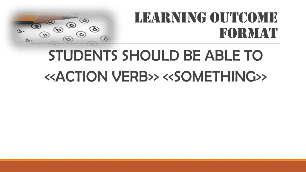 learning outcome