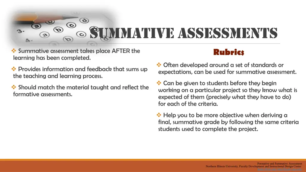 summative assessments