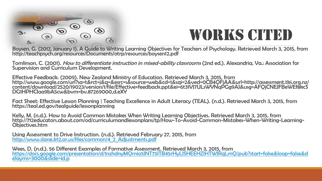 works cited