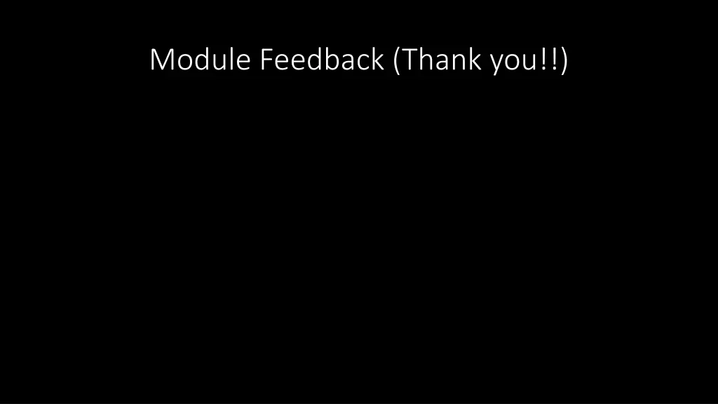 module feedback thank you