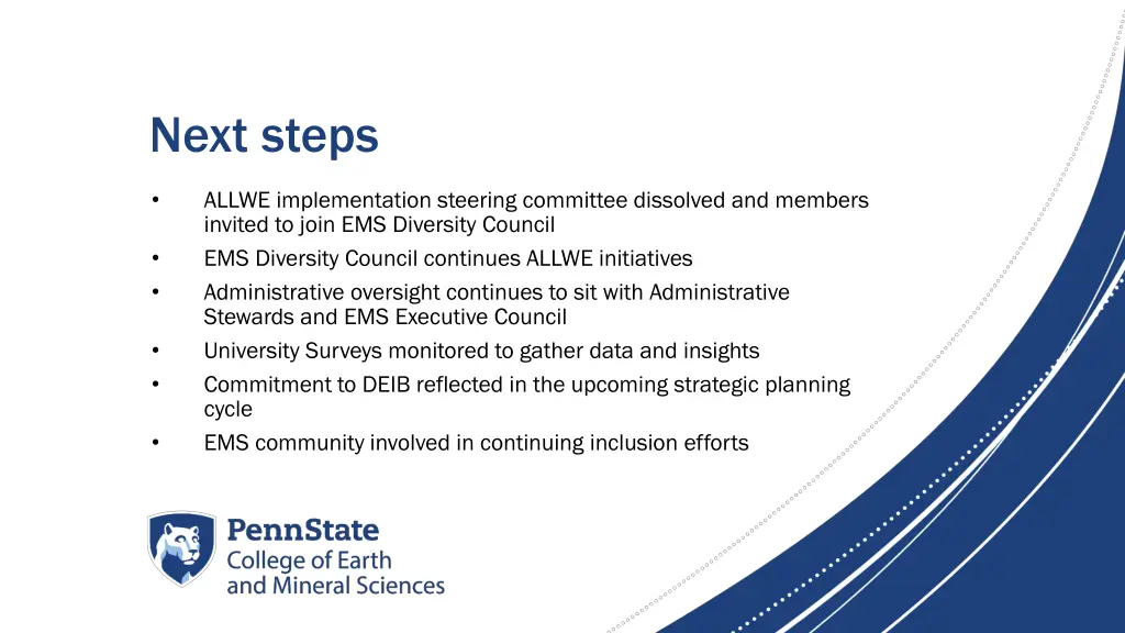next steps