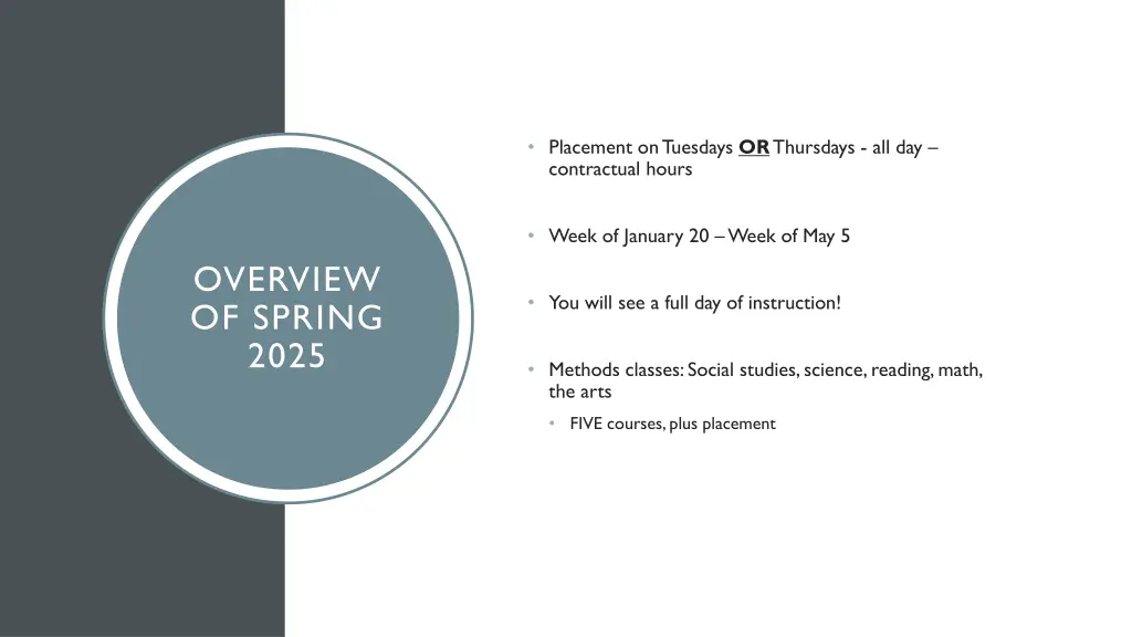 placement on tuesdays or thursdays