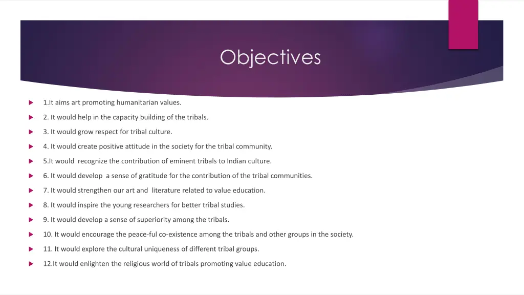 objectives