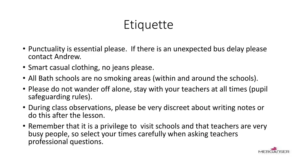 etiquette