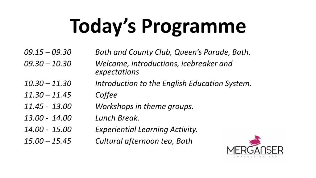 today s programme