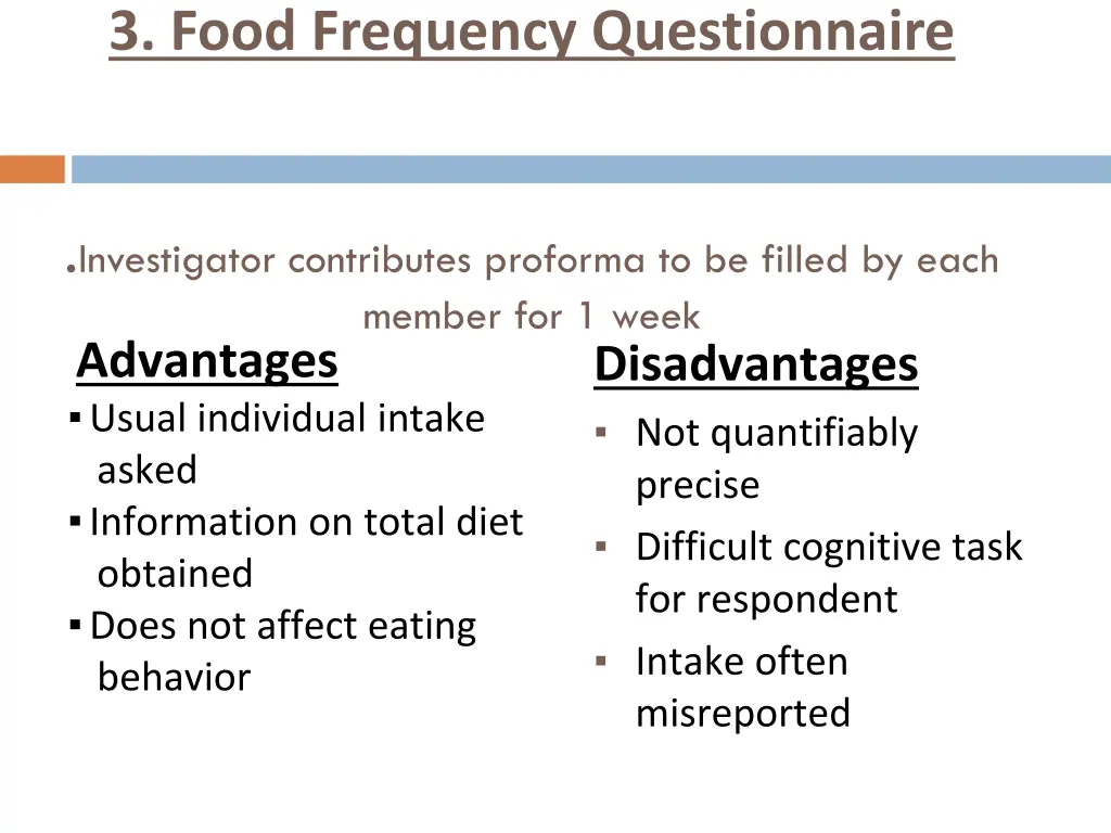 3 food frequency questionnaire