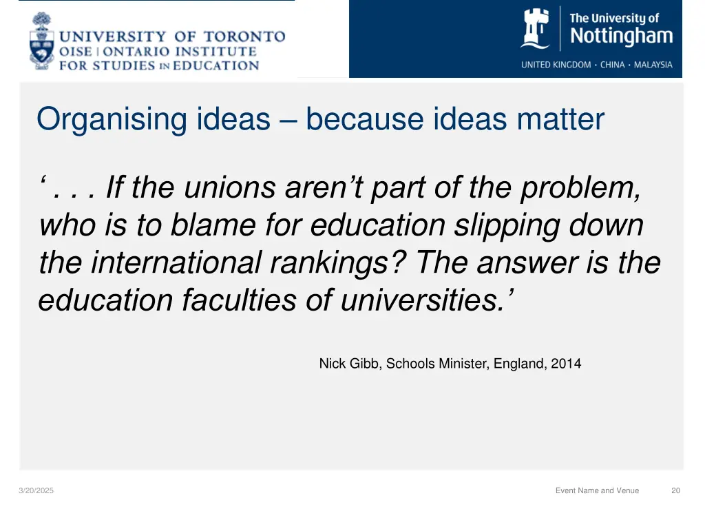 organising ideas because ideas matter