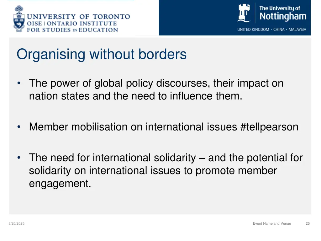 organising without borders