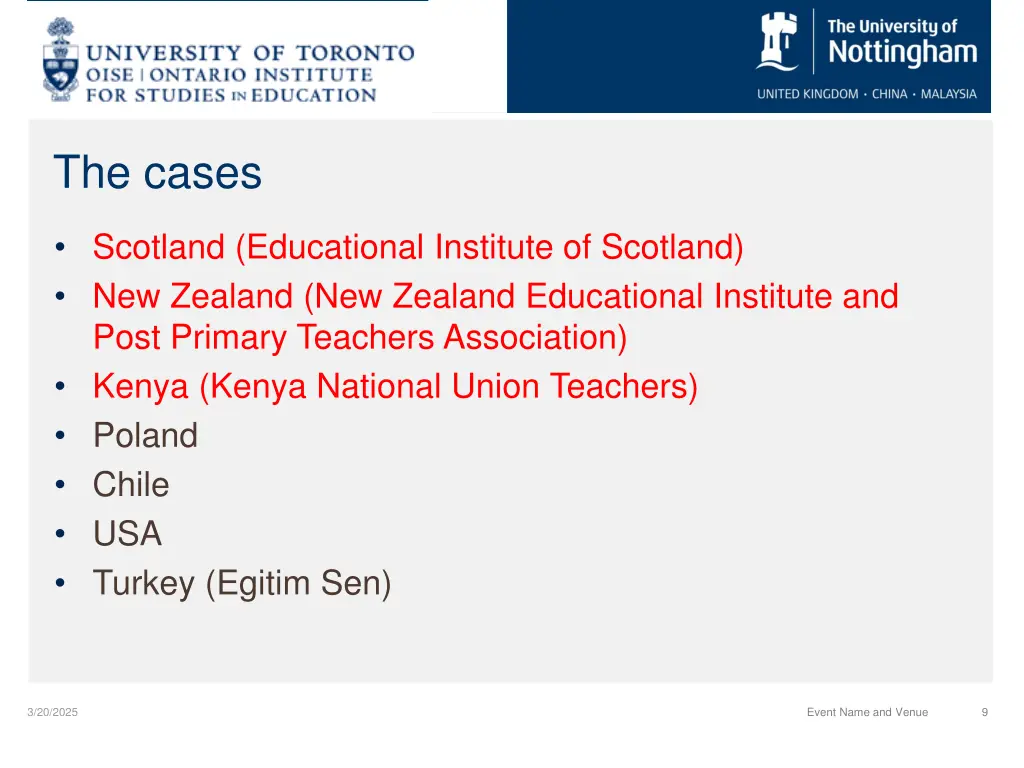 the cases