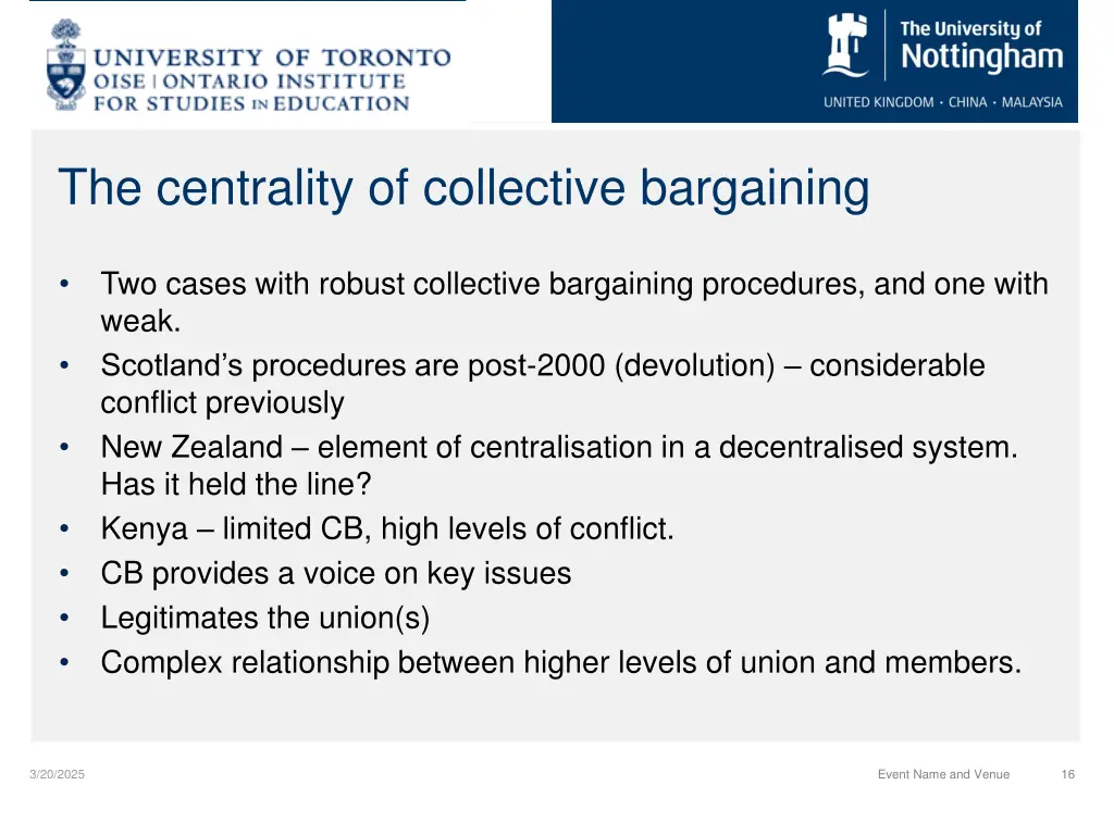 the centrality of collective bargaining