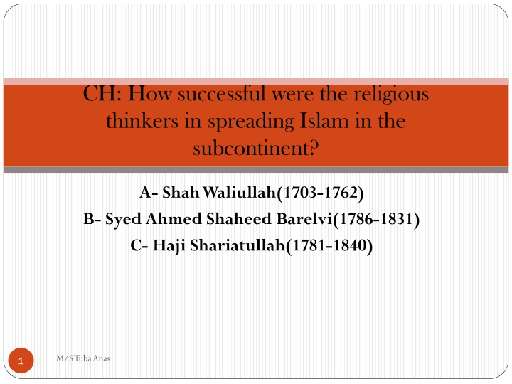 ch how successful were the religious thinkers