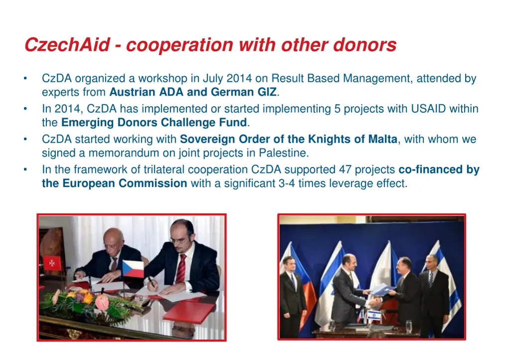 czechaid cooperation with other donors