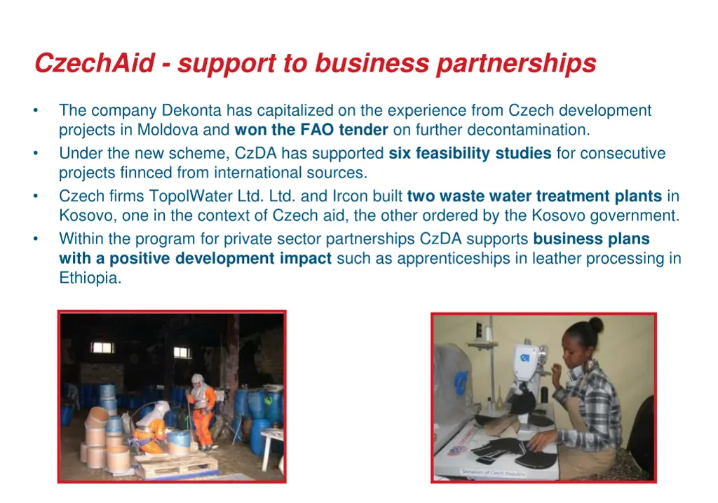 czechaid support to business partnerships