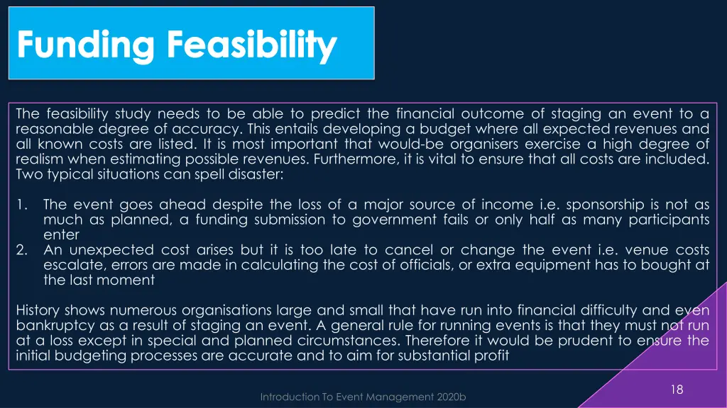funding feasibility