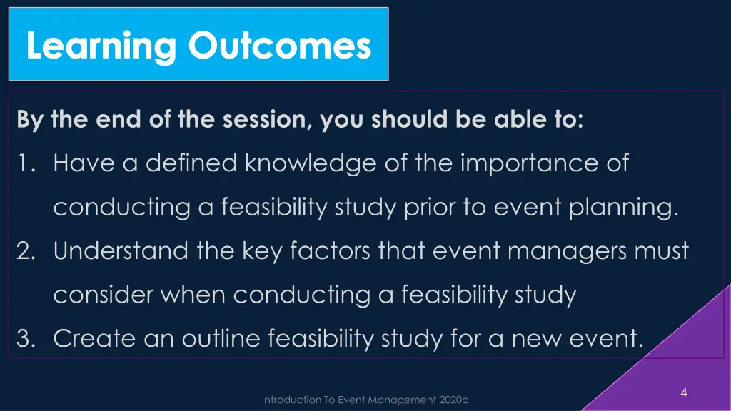 learning outcomes