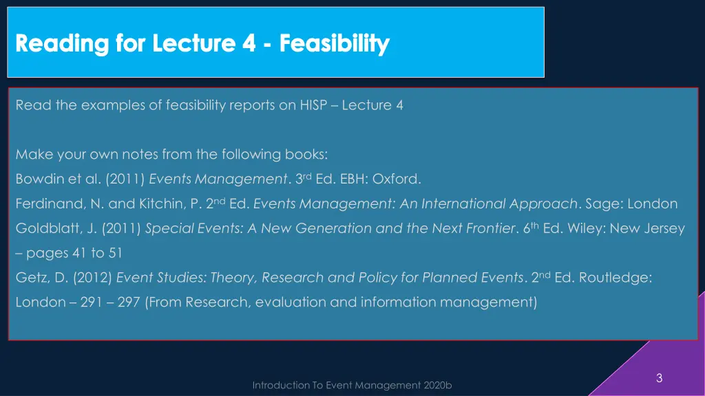 reading for lecture 4 feasibility