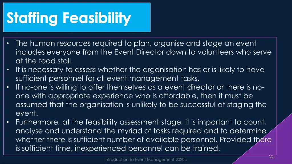 staffing feasibility