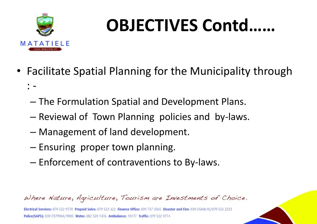 objectives contd