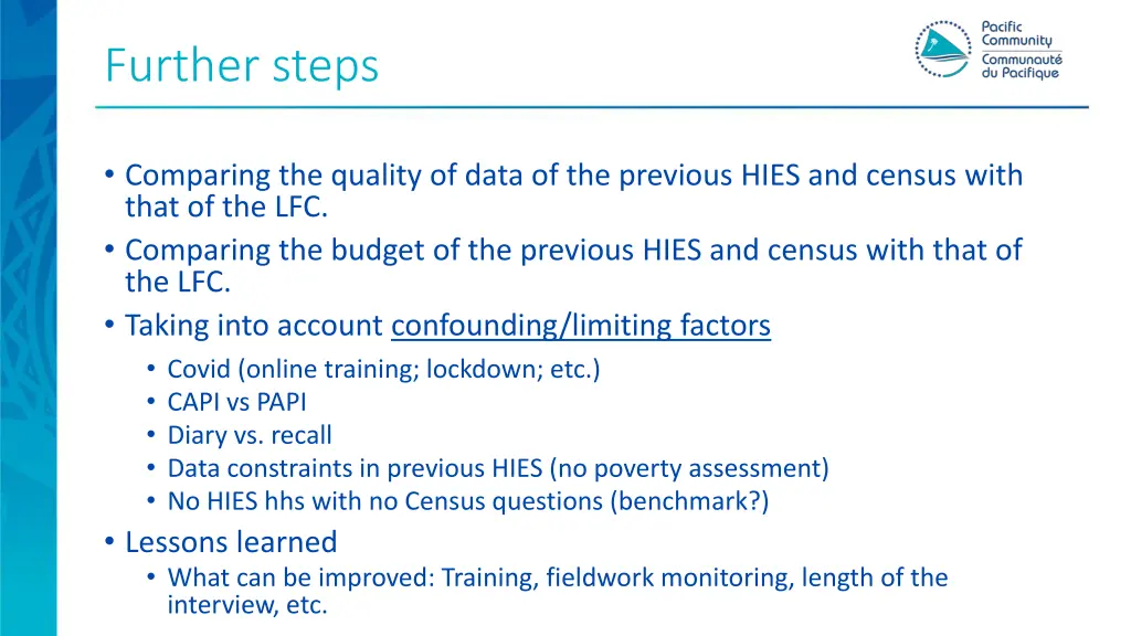 further steps