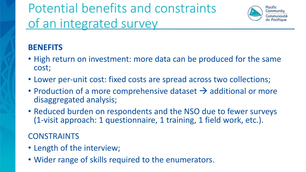 potential benefits and constraints