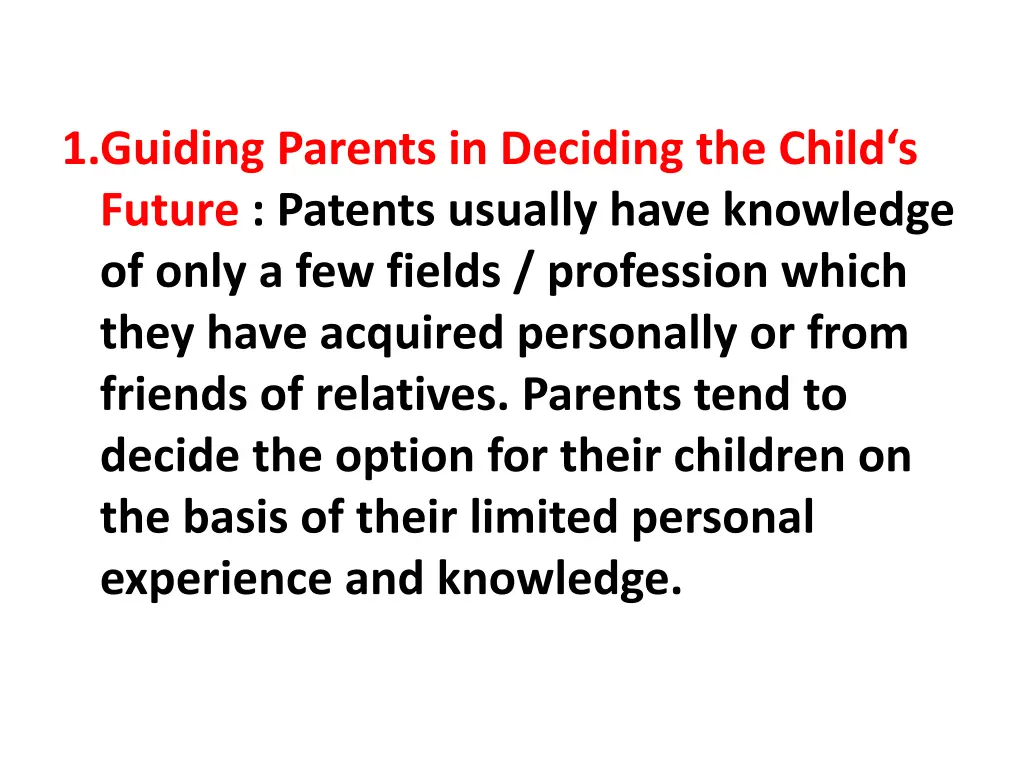 1 guiding parents in deciding the child s future