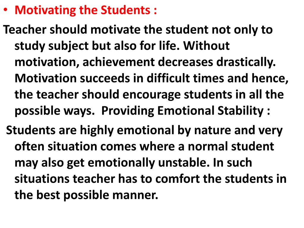 motivating the students teacher should motivate