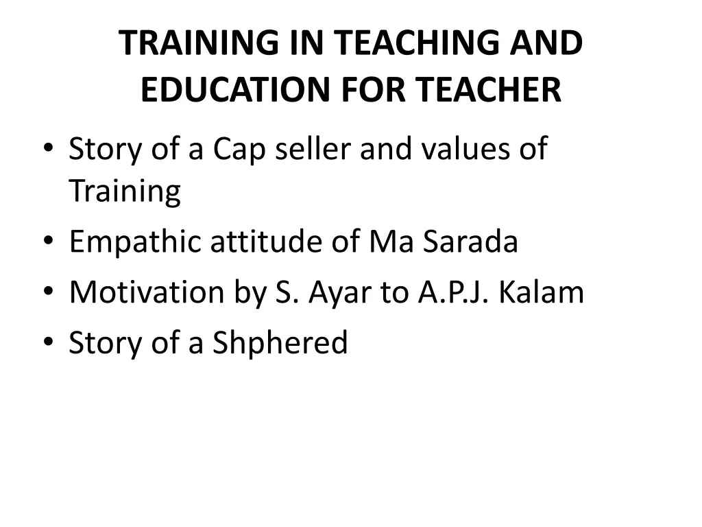 training in teaching and education for teacher