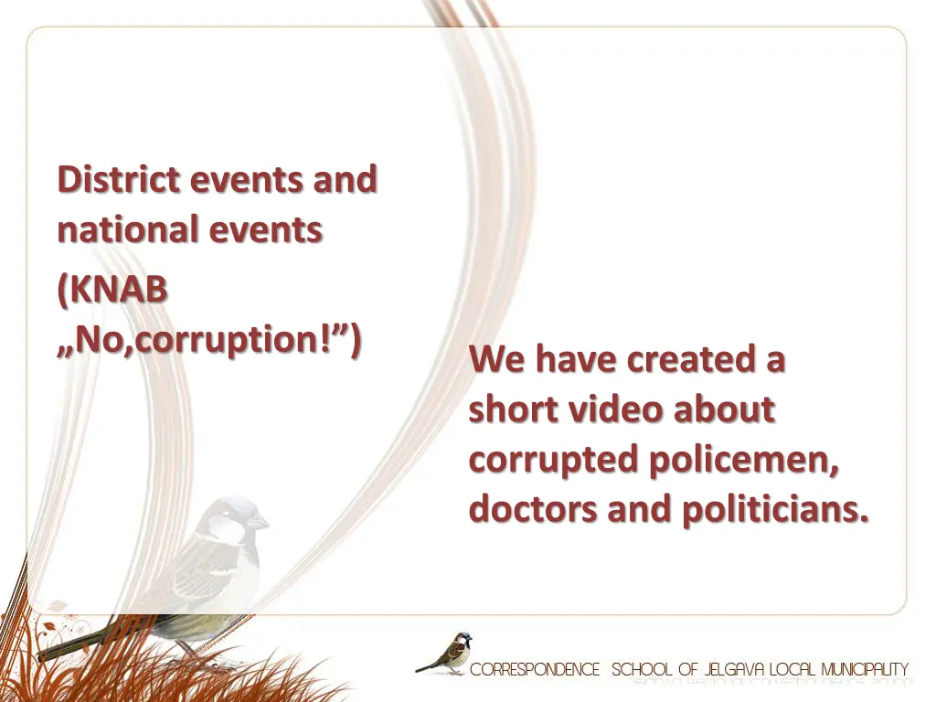 district events and national events knab