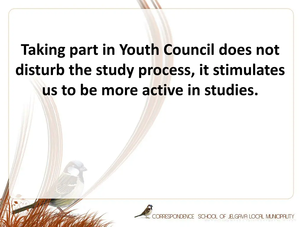 taking part in youth council does not disturb